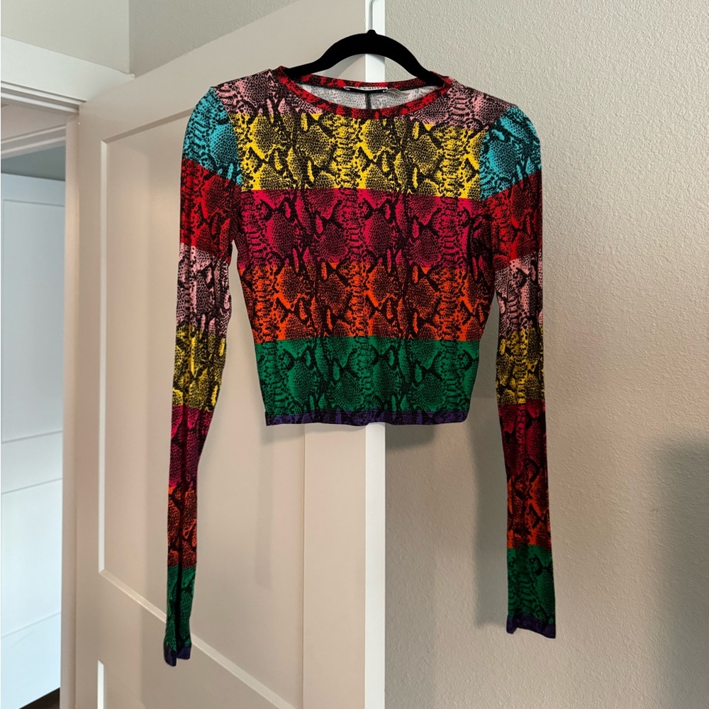 Alice and Olivia snake skin rainbow top